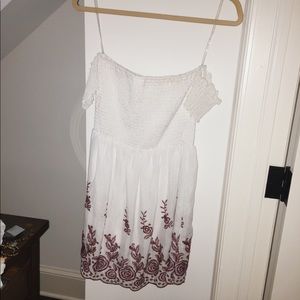 Off the Shoulder Embroidered Dress